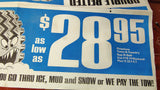 1969 Firestone Town & Country Snow Biter Tires Advertisement Poster