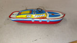 Vintage Ohio Art Co Tin Litho Wind-Up Cabin Cruiser Toy Boat