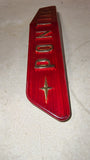 OEM 1952 Pontiac Chieftain Hood Emblem Insert Red Lucite Plastic Nameplate Lens