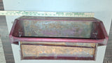 Vtg Red Metal Tote Tool Box Unbranded 18" x 6" With Swing Tray Rustic Decor Tote