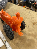Vintage Barr Orange Plastic Toy Tractor 1960s Retro Collectible Classic