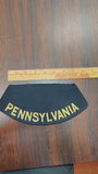Vintage Pennsylvania Large Uniform Arc Patch Black Gold Embroidered Veteran VFW