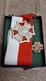 Vintage Polish Scouting LHP SLPH Medal Badge Set Czuwaj Red White Ribbon Case