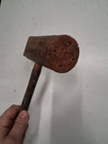Antique Carpenter Cooper Wood Mallet Carving Framing Woodworking Hammer Primitiv