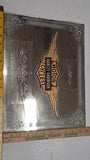 Vintage Harley Davidson Bar Mirror Sign Wood Frame Elite Industries Man Cave