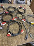 Huge Bulk Lot  Audio/Video Cables Jacks RCA Stereo Radio Composite Wire Connecto