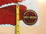 Pair Vintage Gas Tank Stickers Decals Shovelhead Ball wing RED FLH FLT Superglid