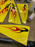 ATV Quad Graphic Decals Stickers Suzuki LTZ250 Yellow Flame Carbon Fiber Set