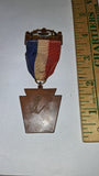 1901 Sons of Veterans Civil War Fraternal Medal Ribbon PA Keystone Souvenir Badg