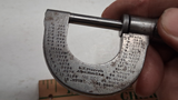 120 Yr Old Starrett No 201 1 Inch Micrometer 3-Band Knurling 1897 Pat Decimal