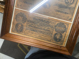 Confederate Notes Vtg Currency Decoupage Wall Art Decor Plaque Display Civil War