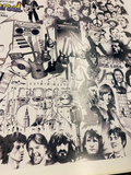 Vtg 34"x24" Poster Cleveland Rock N Roll Hall of fame Beatles Michael jackson Elvis Kiss