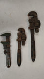 Vintage Whitman & Barnes W&B Monkey Wrench & Stillson Pipe Wrench Lot