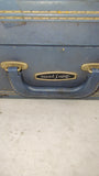 Vtg 1960's Travel Smart Blue Suitcase Mid Century Hardshell Luggage Prop