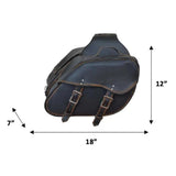 BROWN Distress Leather Saddle Bag 18 X 12 X 7 Motorcycle Harley Throw over bags