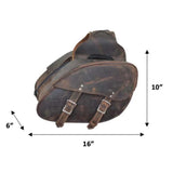 16" x 10" x 6 BROWN Leather Saddle Bag