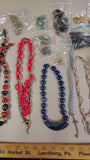 Vintage Costume Jewelry Lot Necklaces ClipOn Earrings Multi Strand Beaded 80s
