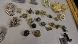 Vintage Costume Jewelry Estate Lot Pins Brooches Cufflinks Tie Clips Retro