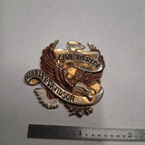 Vintage Harley Davidson Live to Ride Eagle Metal Medallion Insert Craft Restore