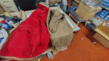 Vintage 1960s NYNCO Zipper Hooded Canvas Active Worker Jacket Khaki Red