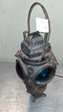 Vintage Adlake 4-Way Railroad Switch Lantern Red Blue Lenses Cast 1264 M 20.5"