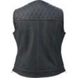 Z1R Women's Werk Vest - Black - XL PURPLE STITCHING LEATHER Motorcycle biker