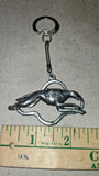 Vintage Solid Pewter Running Greyhound Keychain Racing Dog Charm Pendant