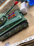 Vintage Taiyo M-4 Sherman Combat Tank battery-operated litho tin toy Japan Box 2