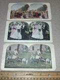 1903 HC White Stereoscope Viewer Lot & 71 Vintage Lithograph Stereoview Cards