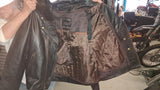 Unik Ultra Distressed Black Leather Biker Jacket Heavyweight XL Liner