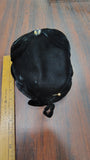 Vintage 1950s Black Velvet Half Hat Beaded Cocktail Fascinator Calot Cap