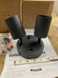 LED 2 Light Track Lighting Kit 2 Light-Black Round Ceiling Adjustable