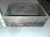 Antique Finger-Jointed Small Wooden Box Primitive Rustic Hardware Storage Crate