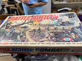Vintage Ideal Battle Action Combat Set Toy Army Men Trucks Soldiers Playset Box