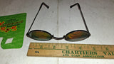 Vtg 1998 Looney Lenses Hologram Skull Sunglasses Round Wire Frame NOS New Card