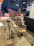 1900's Kingsbury Pressed Steel Tin Fire Ladder Truck Toy Spring loaded Works!