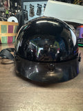 Daytona Half Shell Motorcycle Skull Cap Helmet HI GLOSS BLACK MEDIUM