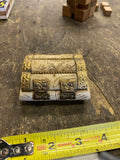 Vintage Moroccan Camel Brass Bone Horn Trinket Jewelry Box Purple Velvet Lining
