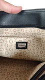GUESS Los Angeles Black Embossed Circle Logo Tote Bag Shoulder Purse Large