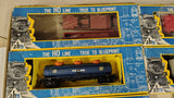 Vintage AHM HO Scale Model Train Lot Engines Freight Cars True To Blueprint Box