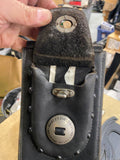 Harley Leather Gas Tank Panel Pouch Bad Boy springer Softail Black Studs FXSTSB