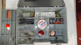 Vintage Flambeau Tackle Box Lot with Mixed Hooks, Tackle & YUM Lure!