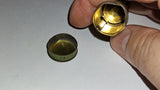 Vintage Tums Metal Tube Container Push Bottom Green Gold Pocket Tin Dispenser