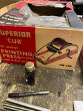 Vintage Toy Educational SMECO Superior Cub Metal Printing Press orig Box 50's