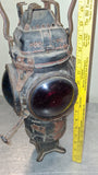 Vintage Adlake 4-Way Railroad Switch Lantern Red Blue Lenses Cast 1264 M 20.5"