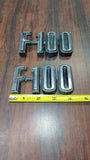 1973-1976 Ford F100 Fender Emblem Badge Matching Pair OEM D4TB-16702-C