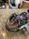 OEM Harley Dyna Fat Bob (FXDF) dual halogen headlights Chopper Bottom mount Chro