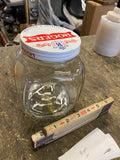 Vintage 1960s Rogers Pork Hocks Pickles Glass Jar Advertising Collectible Minty