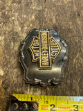 Vtg Harley-Davidson Bar Shield Black Gold Belt Buckle Bikers and Collectible 80'