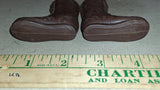 Vtg GI Joe StandardTall Brown Boots Wide Ridge Action Soldier 12" Pair Pre 1970